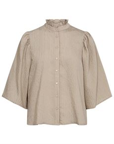 CO`COUTURE SKJORTE, VIOLACC SS SHIRT, TAUPE